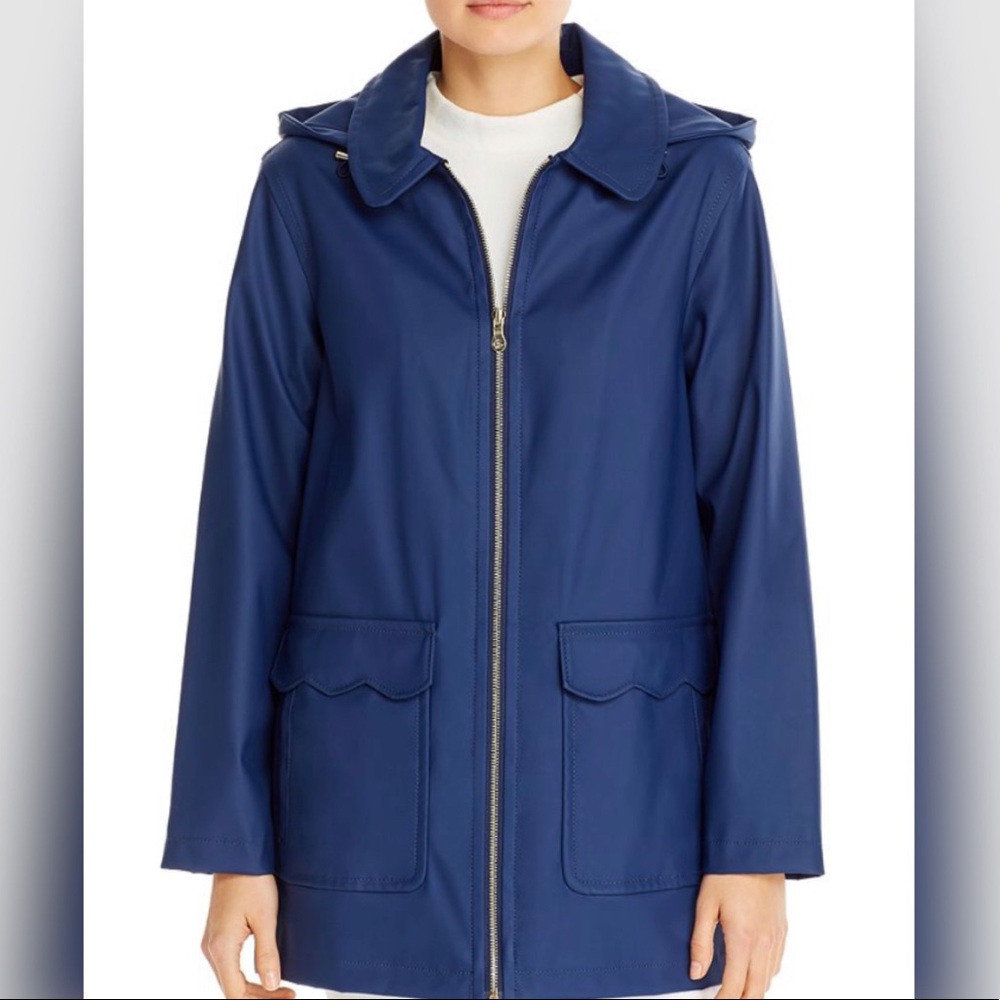 Kate Spade Hooded Zip Front Rain Coat